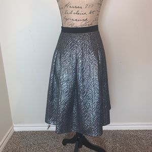 Pewter color elastic waist skirt